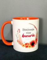 Cană cu mesaj - 01 - Dimineața vine bucuria - libraria Lira