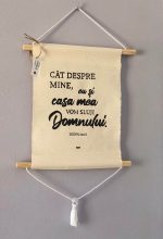 Papirus din pânză și lemn lucrat manual cu verset biblic model 2