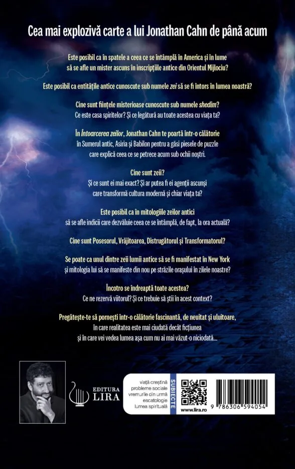 Intoarcerea zeilor de Jonathan Cahn prezentare coperta spate