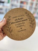 Suport termorezistent din plută cu verset biblic