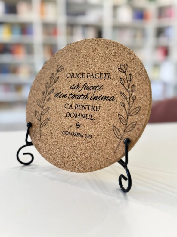 Suport termorezistent din plută cu verset biblic