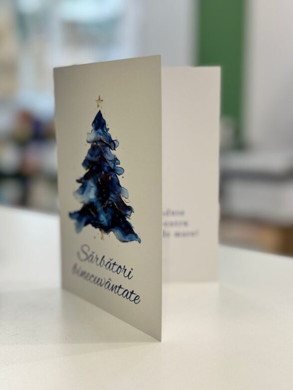 Felicitare de craciun cu brad