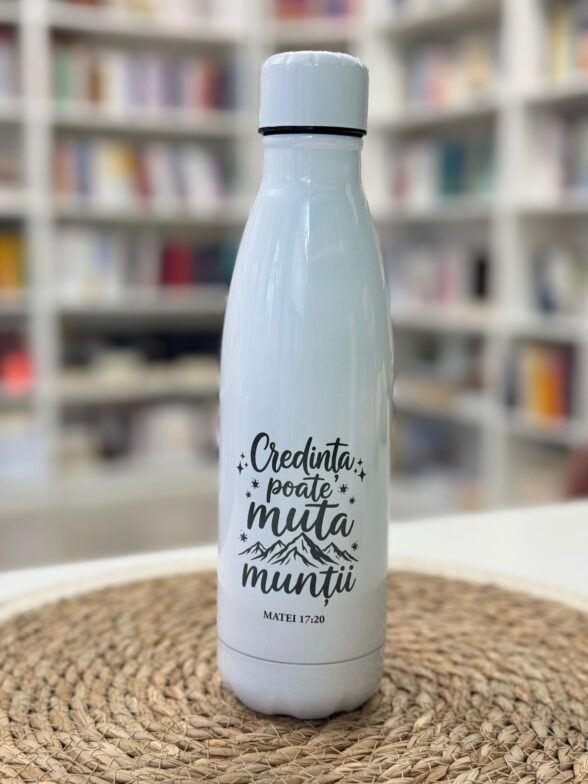 Bidon din inox - Credința poate muta munții - cadou crestin
