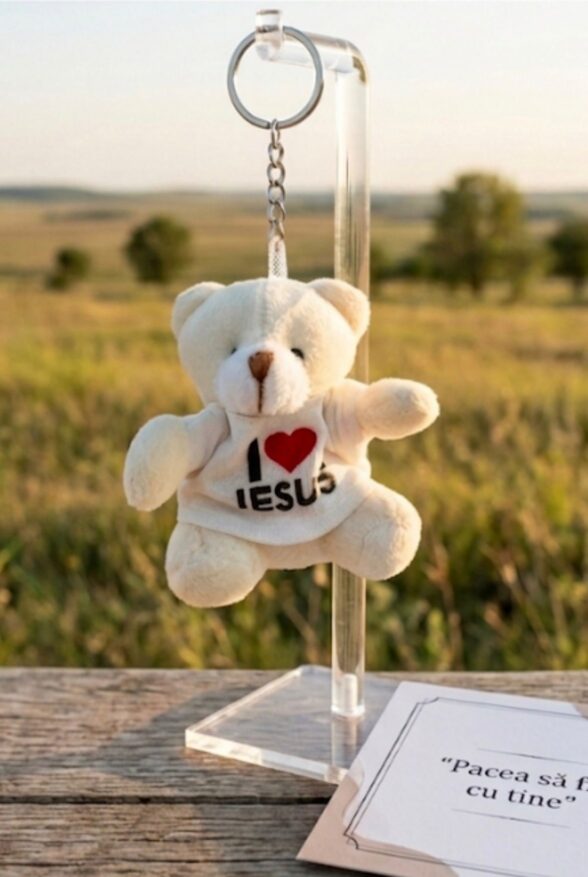 Breloc ursulet I love Jesus